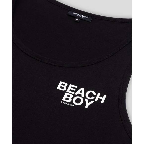 NEW RON DORFF organic cotton beach boy tank top in black - Picture 4 of 4